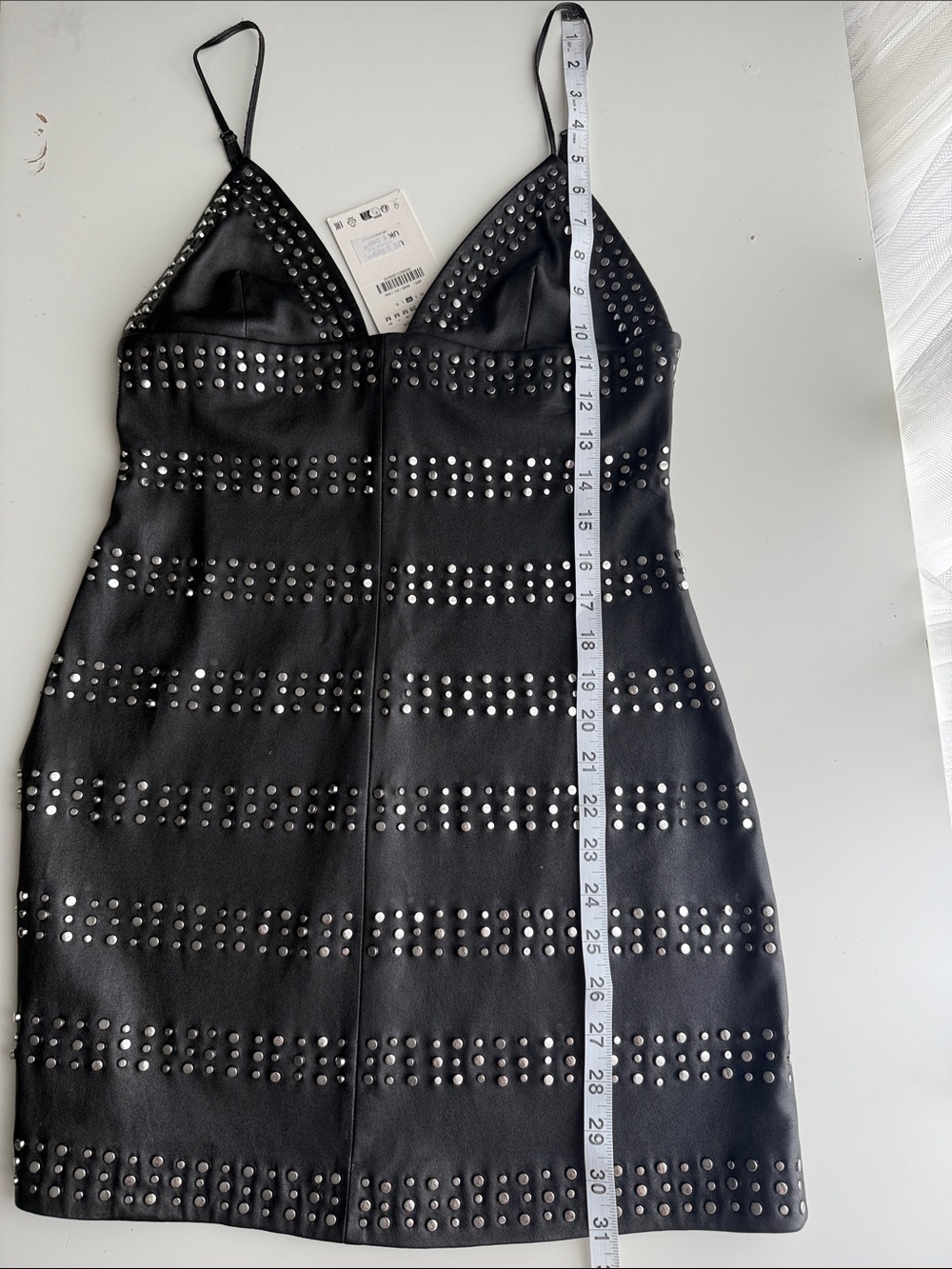 Zara Dress leather genuine Studded mini  Ludovic de saint Sernin New size M - Picture 9 of 9